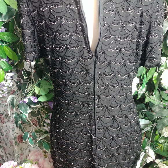 BEADED LITTLE BLACK DRESS SZ MM/L - Picture 4 of 5